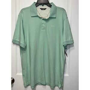 NWT Drake Waterfowl Mens Mint Green Short Sleeve Polo Shirt Large Cotton Spandex